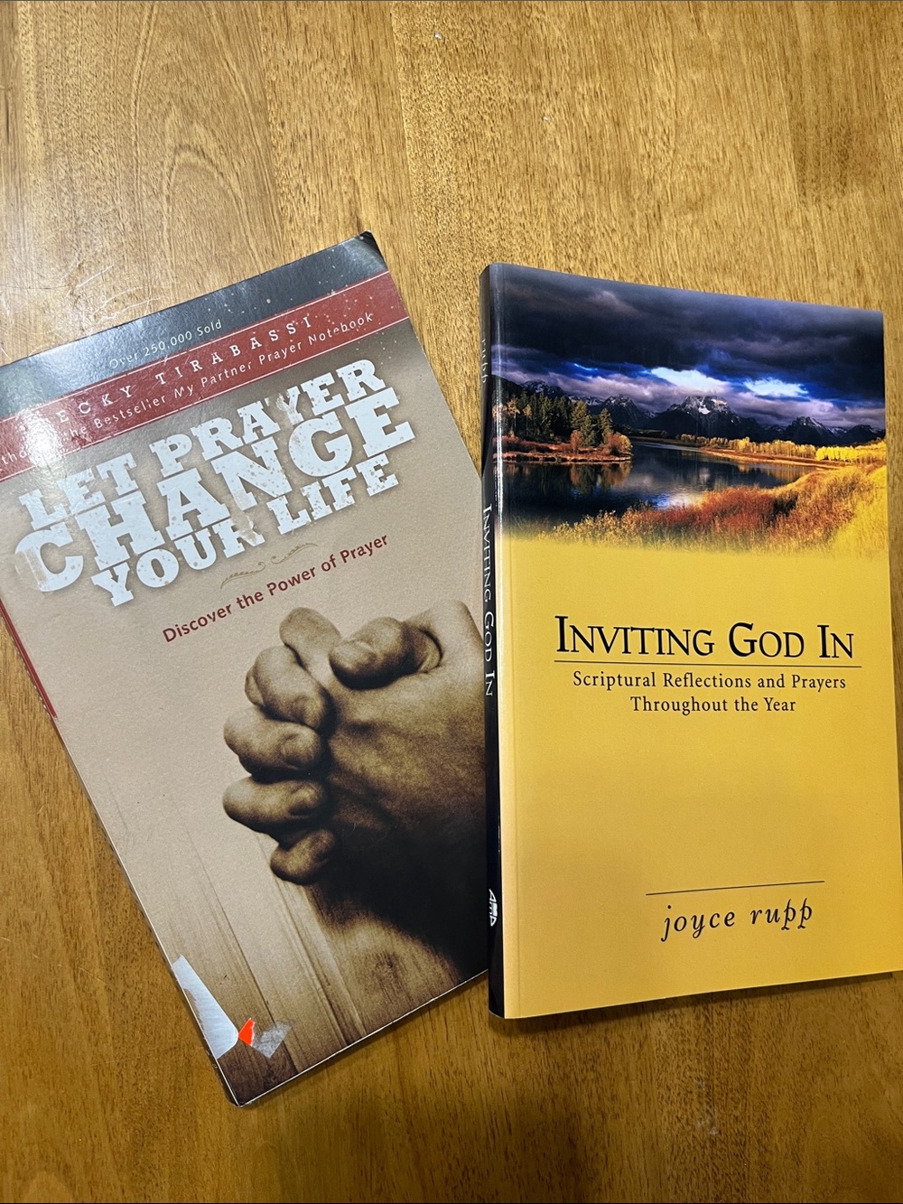 Let Prayer Change Your Life & Inviting God In - Beige & Yellow Book Set